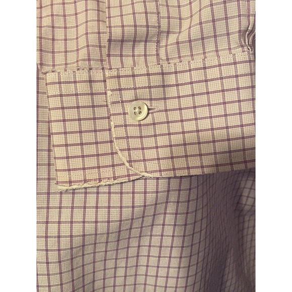 Brooks Brothers Shirt Mens XXL BUTTON DOWN Slim Fit Plaid Off White/PURPLE PLAID - Picture 9 of 11